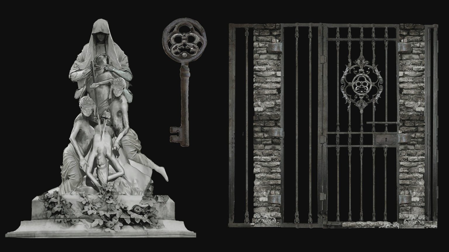 Death Mask Statues Resident Evil Village